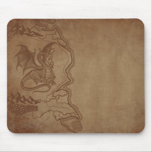 Dragon and Map Mouse Pad