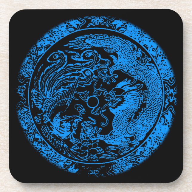 Dragon and Phoenix Cork Coaster (Front)