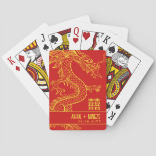 Dragon and Phoenix Double Happiness Playing Cards