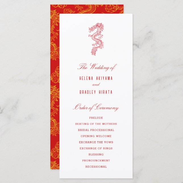 Dragon and Phoenix | Wedding Program (Front/Back)