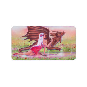 Dragon and princess "Poppy and Polly" by Renee   Label