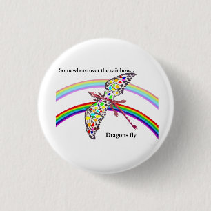 Dragon and Rainbow 1 Inch Round Button
