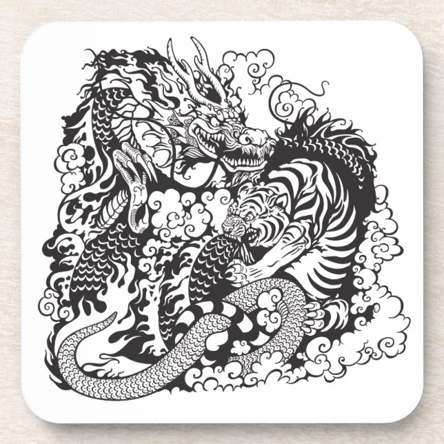 dragon and tiger fighting coaster (Front)