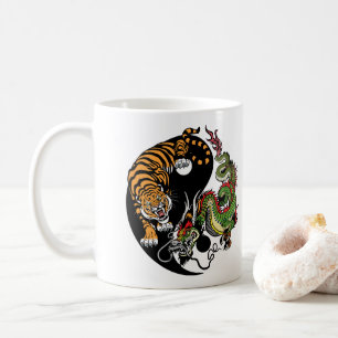 dragon and tiger yin yang coffee mug