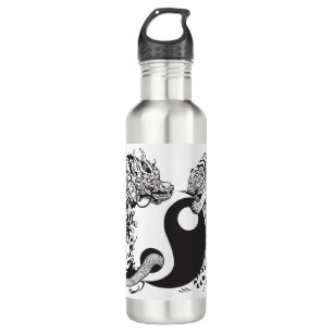 dragon and tiger yin yang symbol 710 ml water bottle