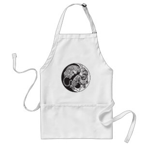 dragon and tiger yin yang symbol standard apron