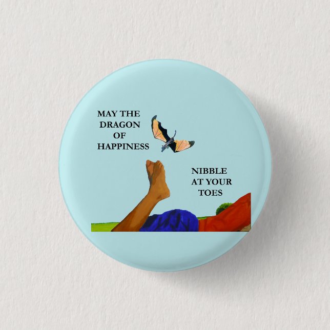 Dragon and Toes 1 Inch Round Button (Front)