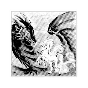 Dragon and Unicorn // Courtship Self-inking Stamp