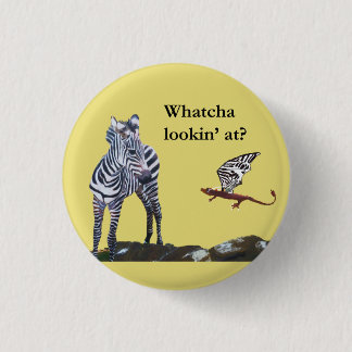 Dragon and Zebra 1 Inch Round Button
