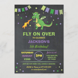 Dragon Anniversaire Fête Invitation Garçons Filles