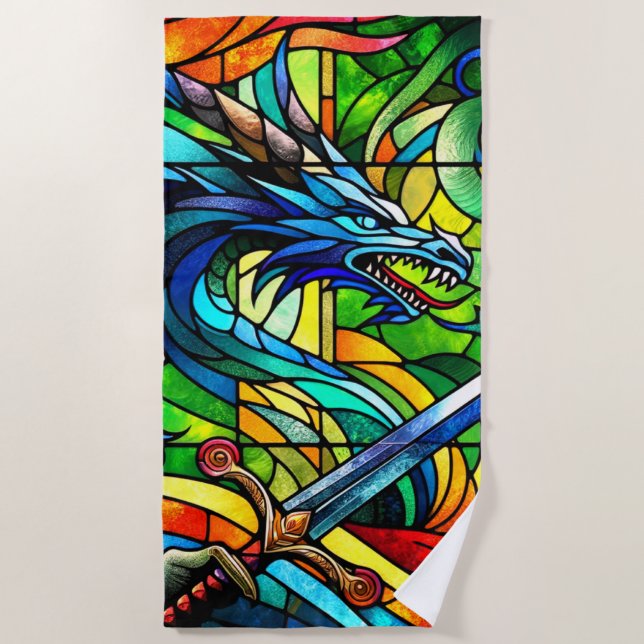 Dragon Art Beach Towel (Front)