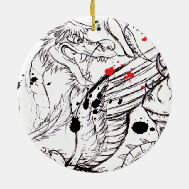 Dragon Art Ceramic Ornament (Back)