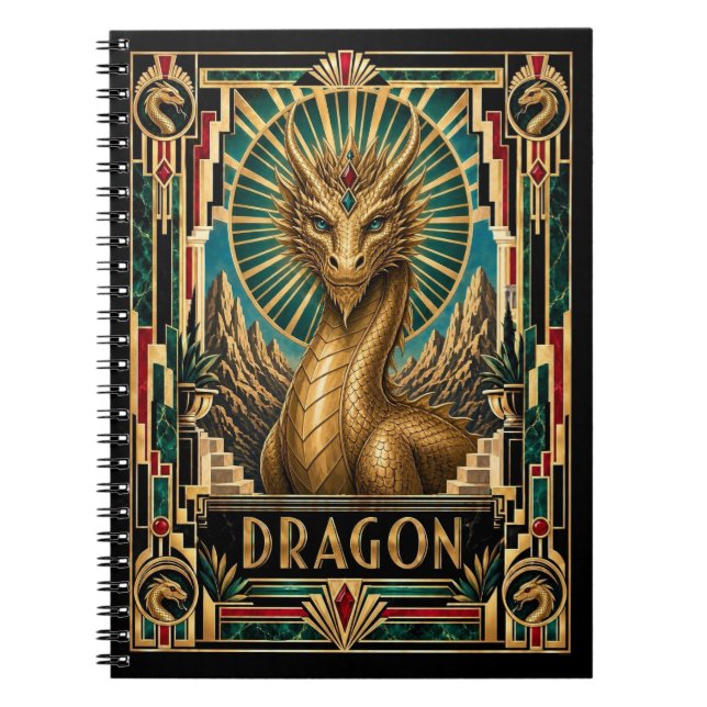 Dragon, Art Deco Mythical Notebook (Front)