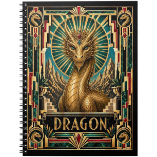 Dragon, Art Deco Mythical Notebook