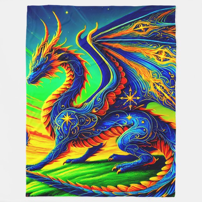 Dragon Art Fleece Blanket (Front)