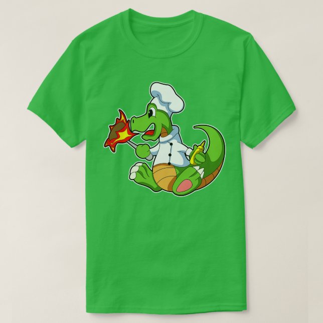 Dragon as Chef with Cooking apron T-Shirt (Design Front)