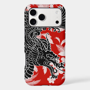 Dragon Asiatique - Noir sur Rouge