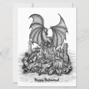 Dragon avec carte à plat Zombie