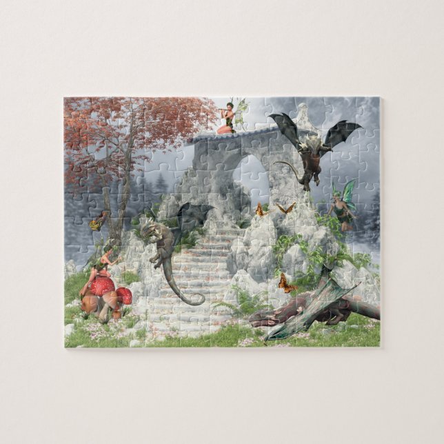Dragon Babies and Fairies Fantasy Jigsaw Puzzle (Horizontal)