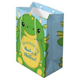 Dragon Baby Shower Blue Medium Gift Bag