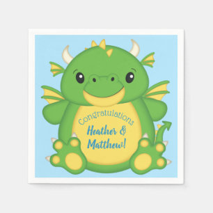 Dragon Baby Shower Blue Napkin