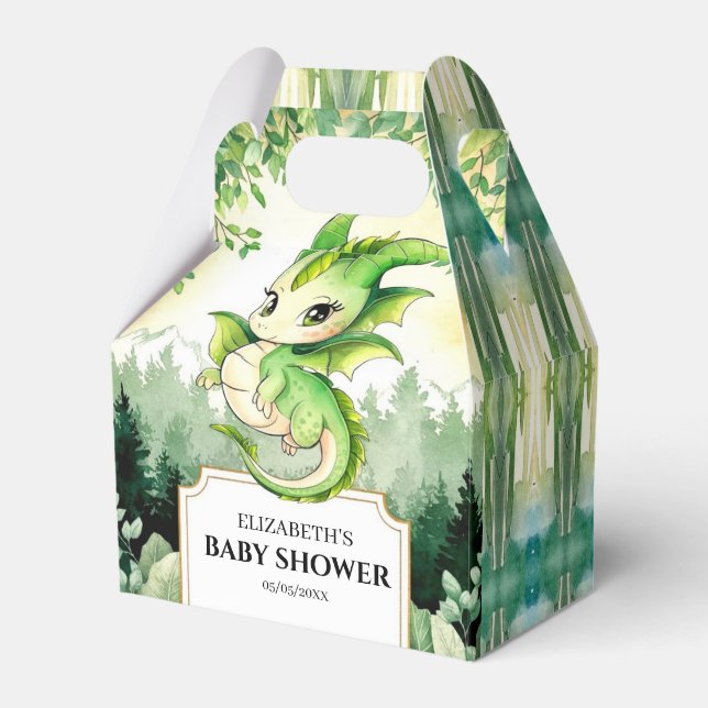 Dragon Baby Shower Favor Box (Front Side)