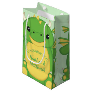 Dragon Baby Shower Green Small Gift Bag