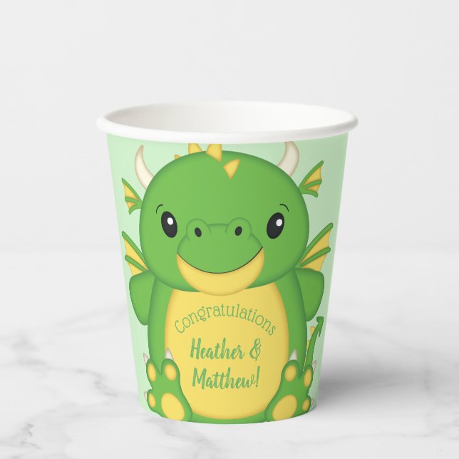 Dragon Baby Shower Paper Cups (Front)