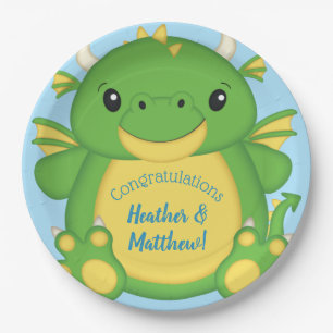 Dragon Baby Shower Paper Plate