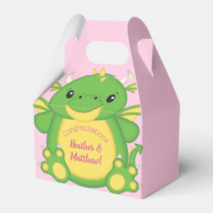 Dragon Baby Shower Pink Favor Box