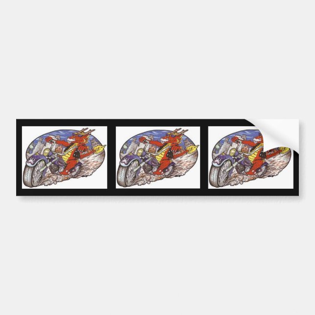 Dragon Biker Bumper Sticker (Front)