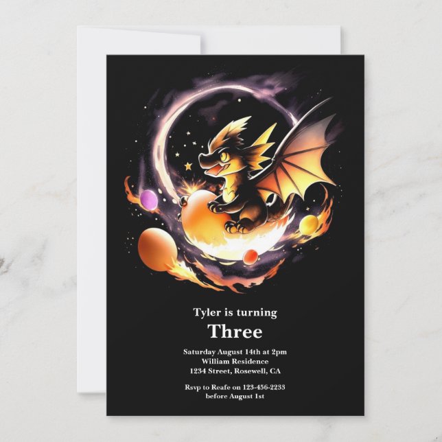 Dragon Birthday Invitation (Front)
