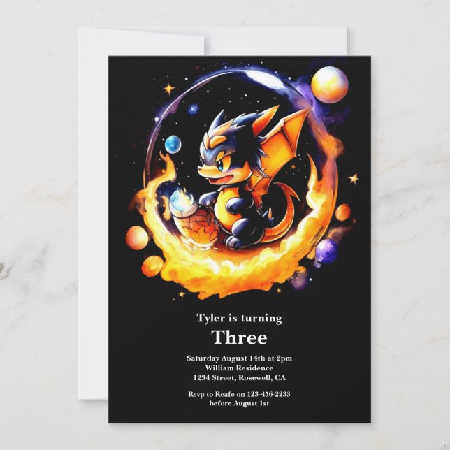 Dragon Birthday Invitation (Front)