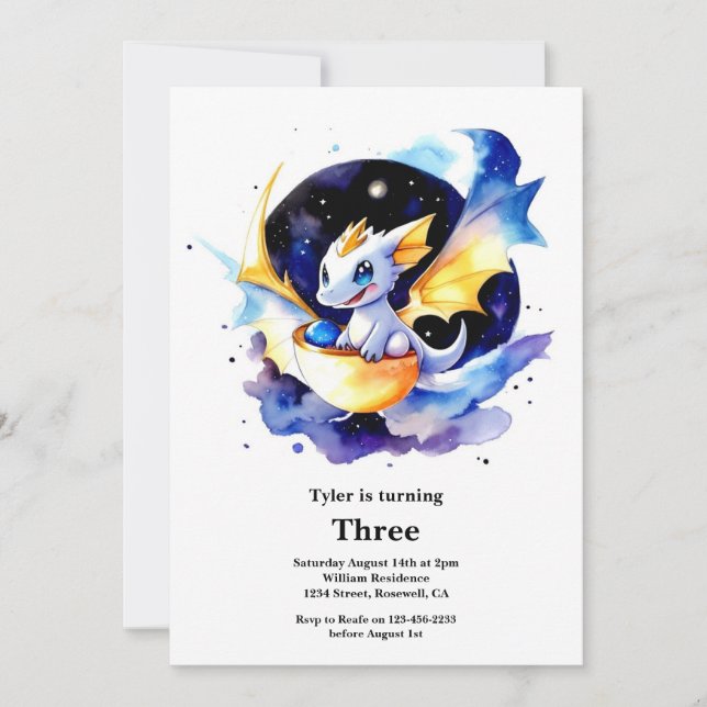 Dragon Birthday Invitation (Front)