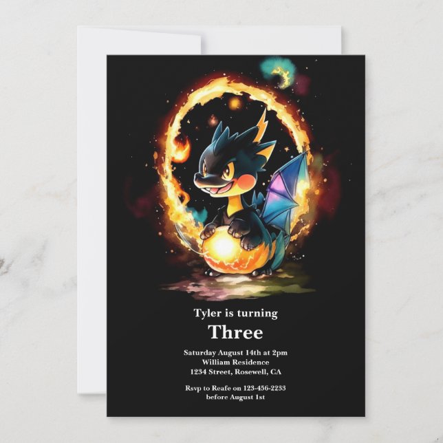Dragon Birthday Invitation (Front)