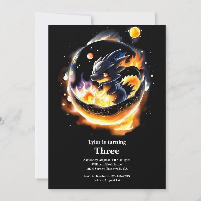 Dragon Birthday Invitation (Front)