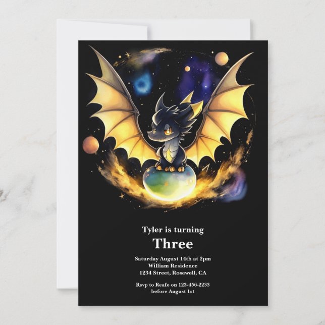 Dragon Birthday Invitation (Front)