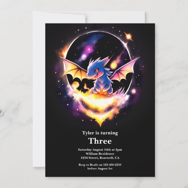 Dragon Birthday Invitation (Front)