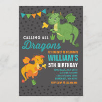 Dragon Birthday Invitation Knights & Dragons Party
