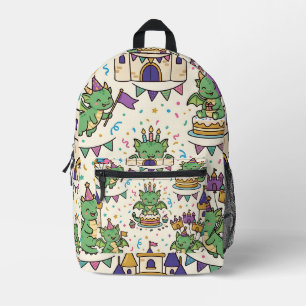 Dragon Birthday Party Backpack Cute Castle Design