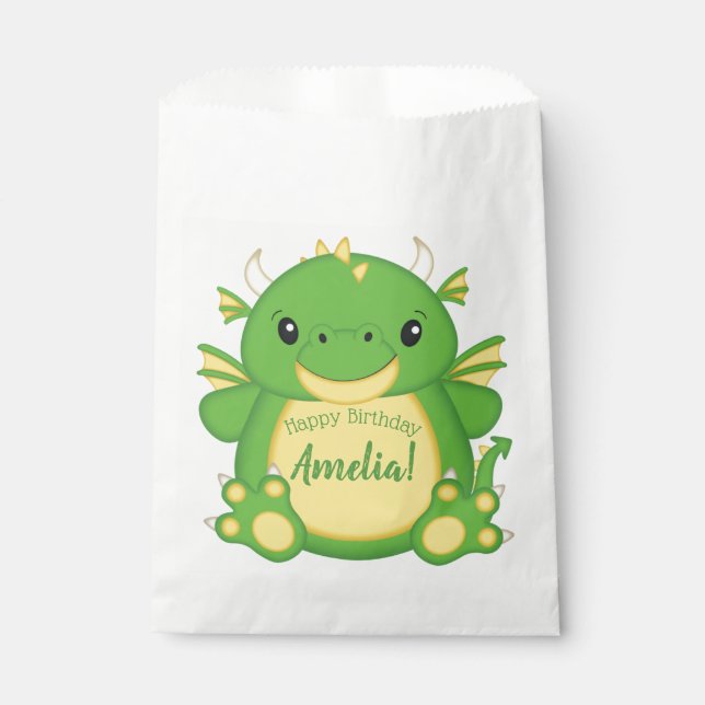 Dragon Birthday Party  Favour Bag (Front)