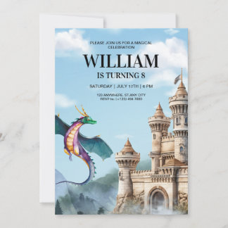 Dragon Birthday Party Invitation Jurassic Birthday