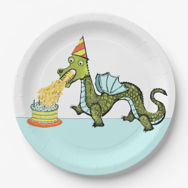 Dragon Birthday Party Paper Plate (Front)