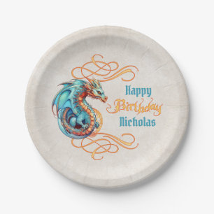 Dragon Birthday Party Paper Plate