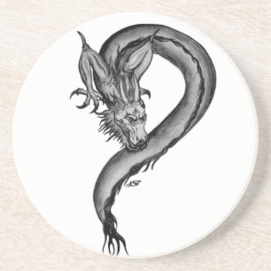 Dragon black and white Design Coaster