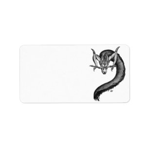 Dragon black and white Design Label