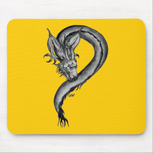 Dragon black and white Design Mouse Pad