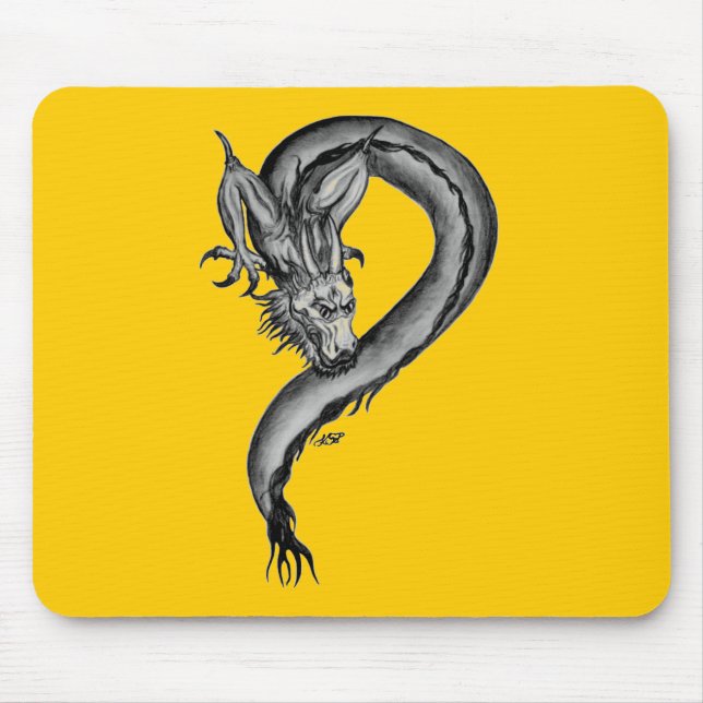 Dragon black and white Design Mouse Pad (Front)