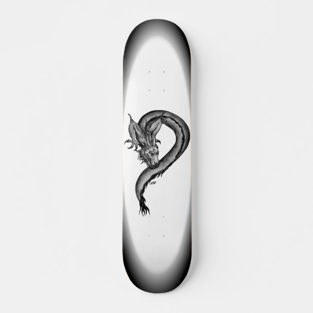 Dragon black and white Design Skateboard (Front)