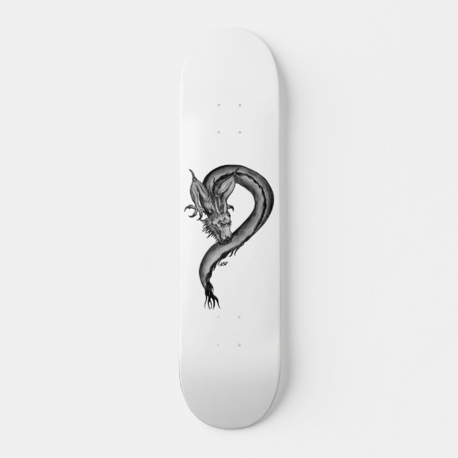 Dragon black and white Design Skateboard (Front)